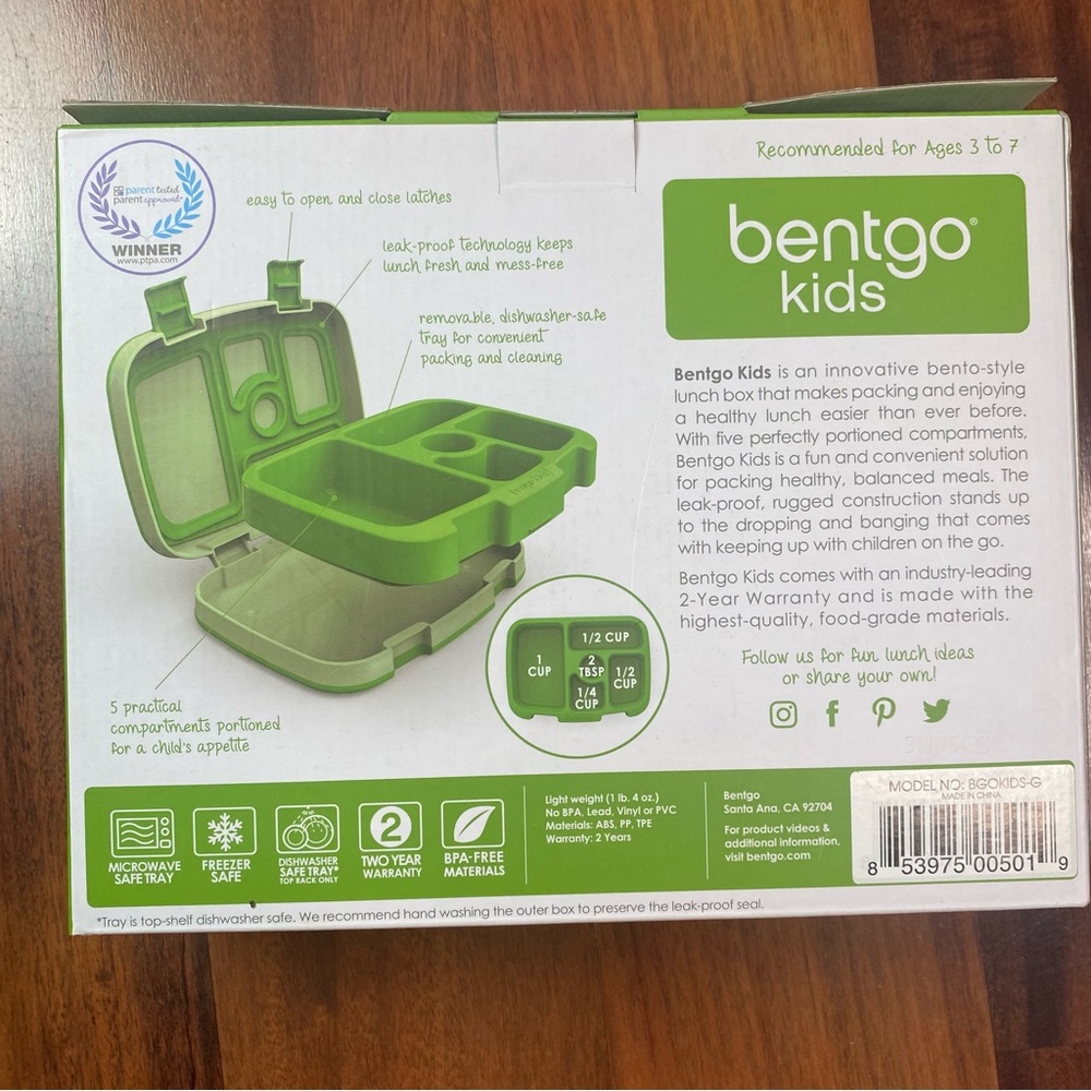 Bentgo Green durable & leak proof kids lunch box - Picture 2 of 4